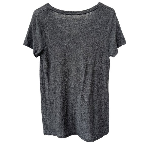 Mossimo Pocket Tee Size Medium V Neck Short Sleeve Charcoal T Shirt Linen Blend - Picture 2 of 6